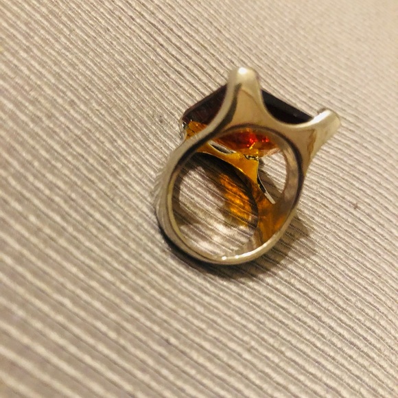Beautiful Orange Transparent Cutout Ring ~ 90’s Design | NEW - Picture 4 of 5